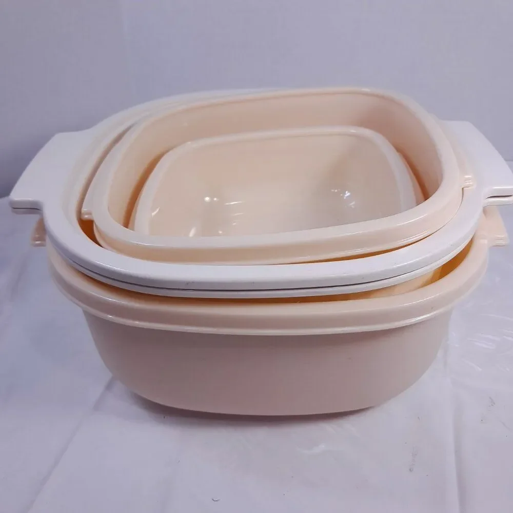 Vintage Rubbermaid microwave cooker set 5 pcs steamer‎ 2243 2247 2249 5153 5556